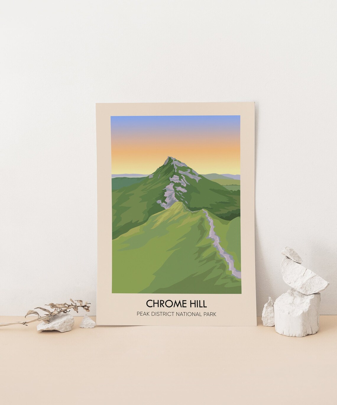 Chrome Hill Peak District National Park Dragons Back Sunset Hiking Poster - Image 3