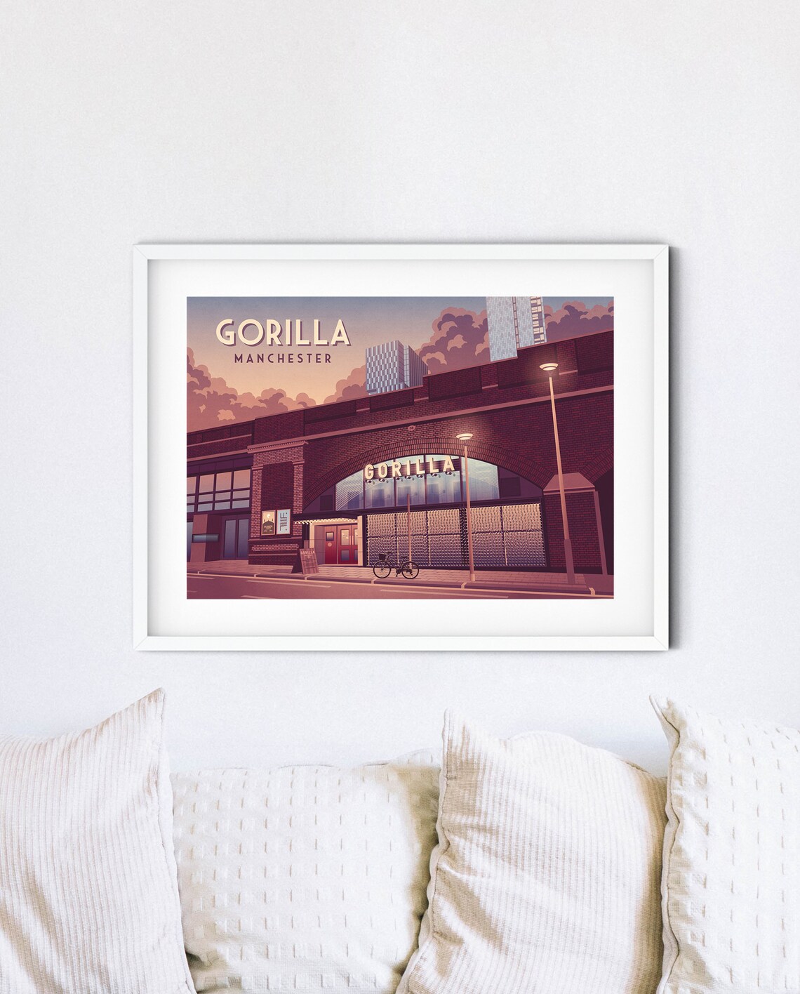 Gorilla Manchester Music Venue Railway Arches Evening Retro Poster - Image 4