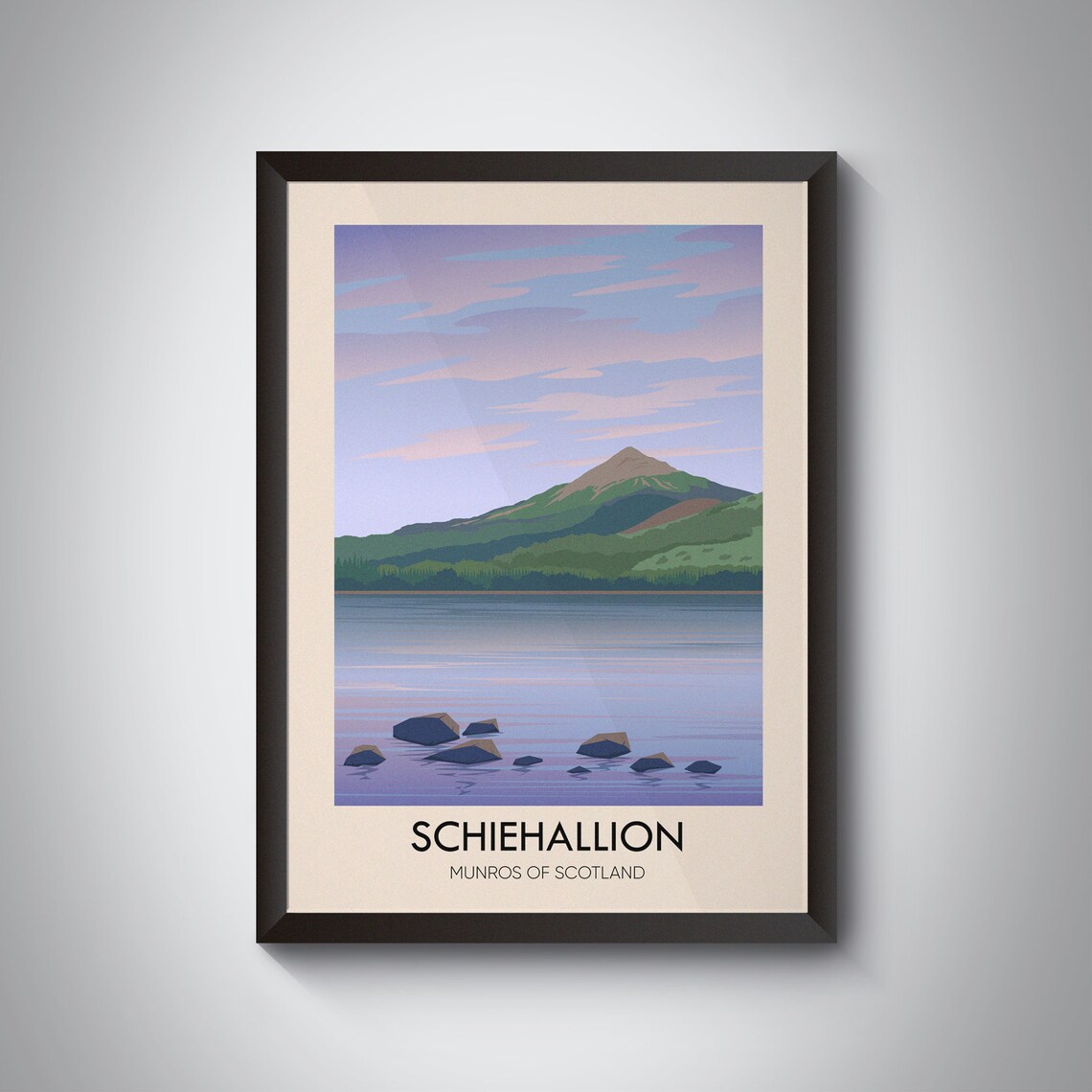 Schiehallion Vintage Travel Poster, Scottish Highlands
