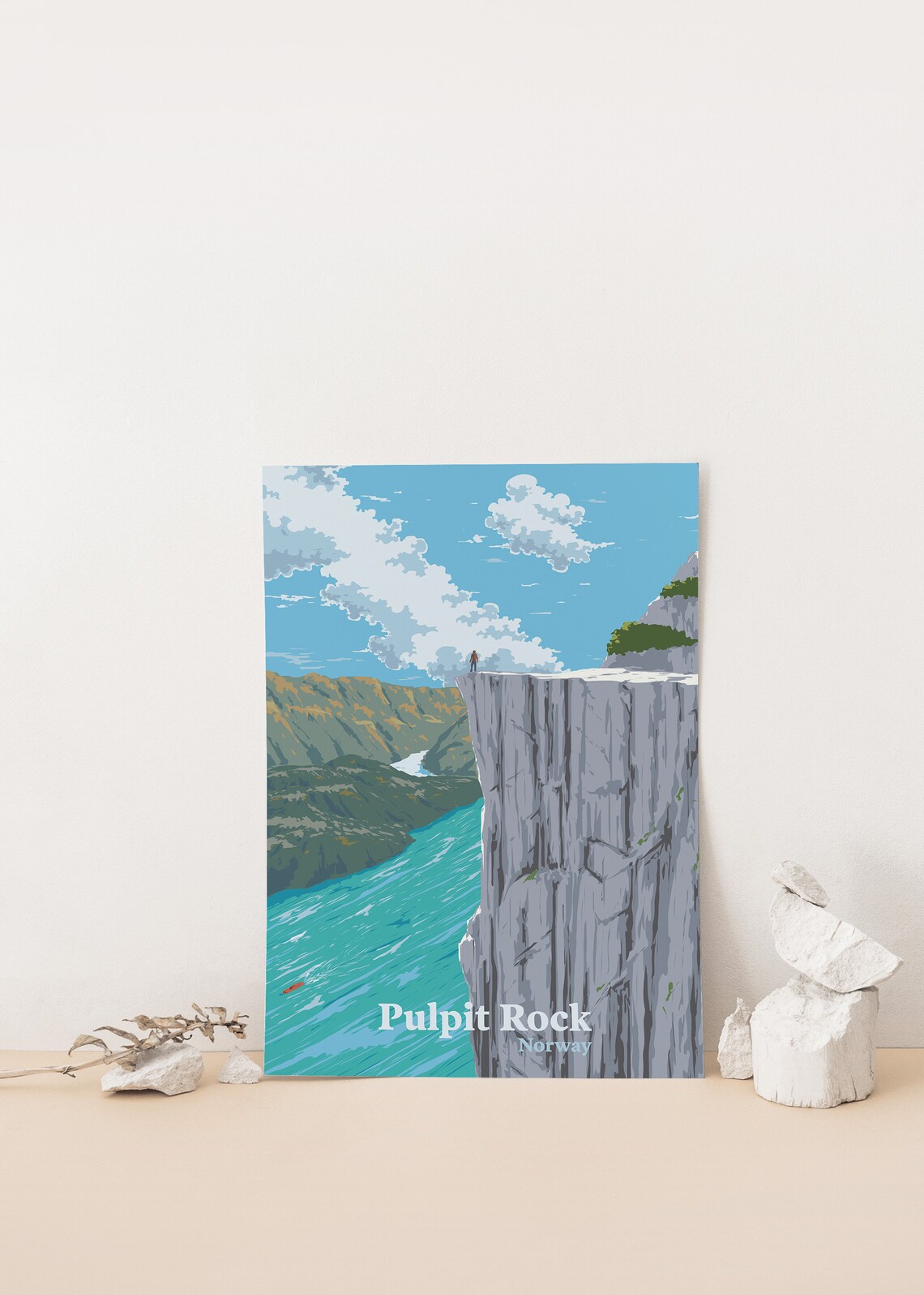 Pulpit Rock Norway Travel Poster, Scandinavian Fjords - Image 4