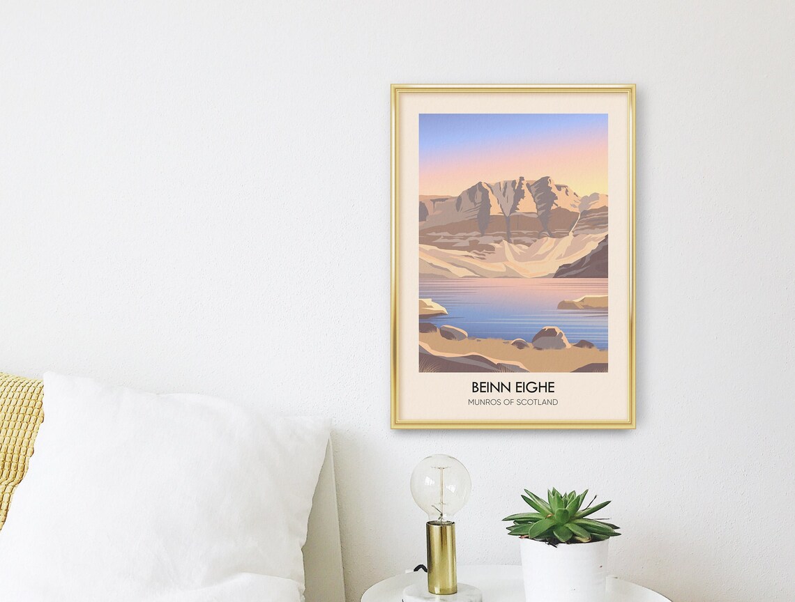 Beinn Eighe Munros Of Scotland Dawn Loch Mountain Landscape Poster - Image 3