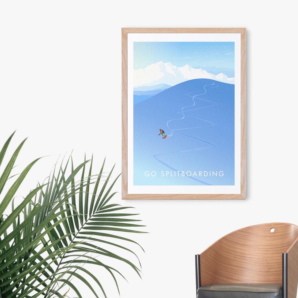 Go Splitboarding Backcountry Powder Mountain Winter Sports Poster - Image 3