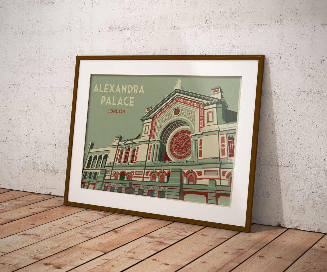 Alexandra Palace London Poster, Art Deco Travel Poster - Image 3