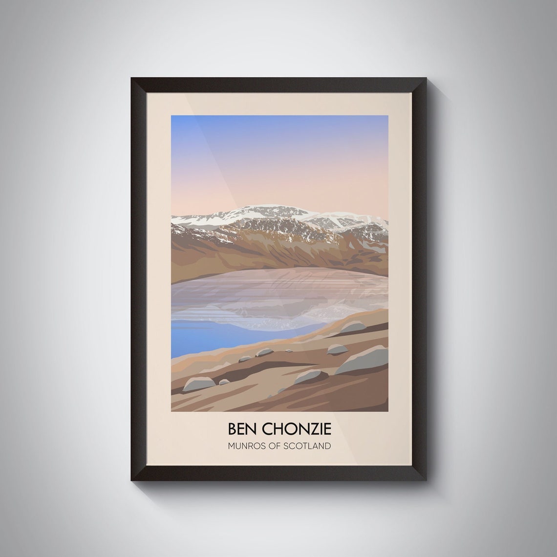 Ben Chonzie Munros Of Scotland Travel Poster Vintage Travel Print Scottish Highlands National Parks Munro Bagging Breadalbane Hiking