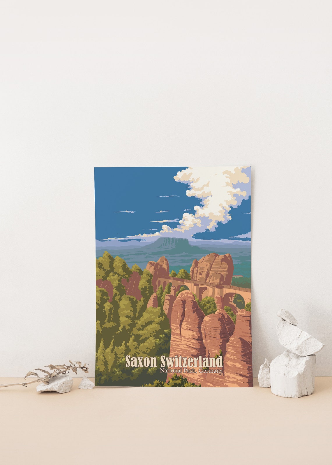 Saxon Switzerland Germany Bastei Bridge Sandstone Travel Poster - Image 4