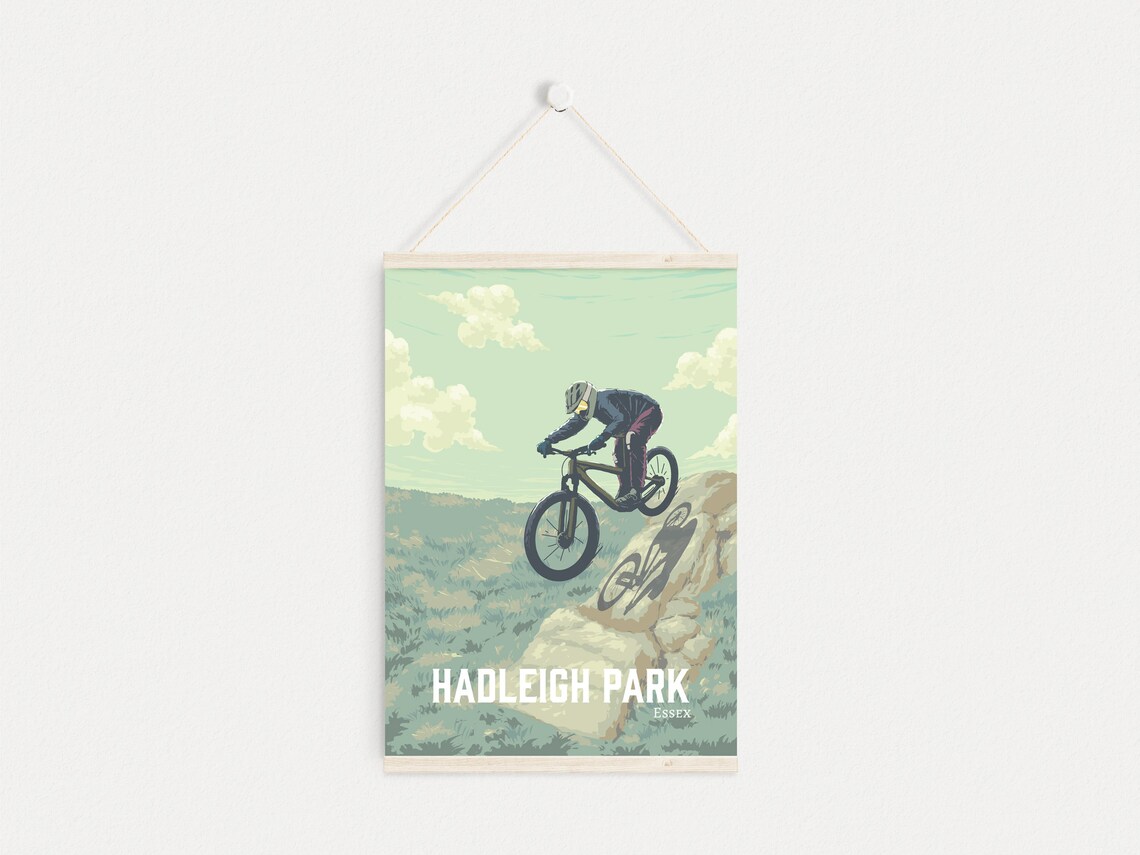 Hadleigh Park Rocky Edge Vintage Essex MTB Trail Ride Poster - Image 4