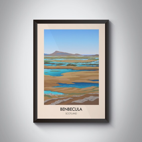 Benbecula Scotland Travel Poster, Outer Hebrides