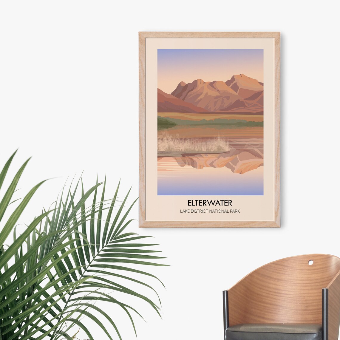 Elterwater Lake District National Park Sunset Fell Travel Poster - Image 3