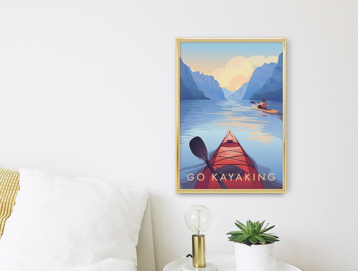 Go Kayaking Travel Poster, National Park Adventure - Image 3