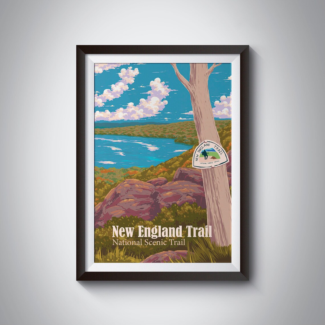 New England Trail National Scenic Trail Vista Vintage Travel Poster
