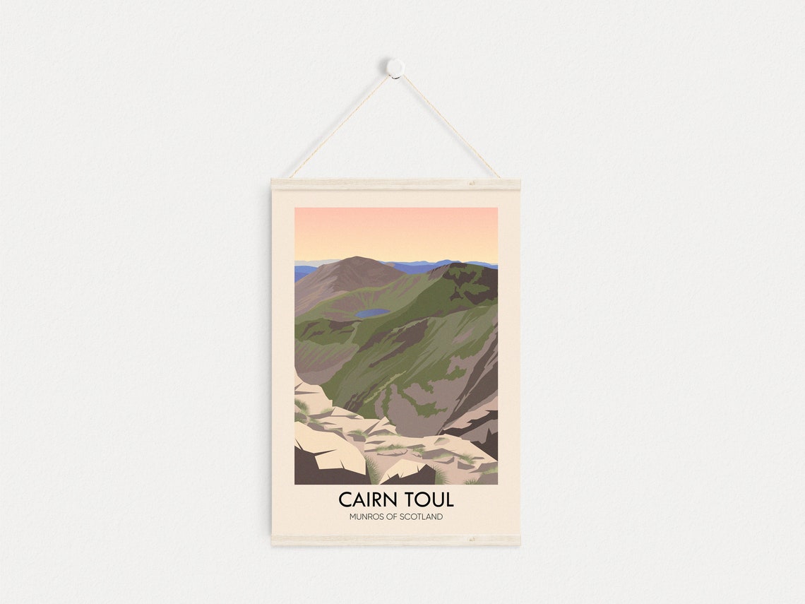 Cairn Toul Munros Of Scotland Travel Poster Cairngorms Lairig Ghru Bealach Vintage Travel Print Hiking Gift Scottish Highlands Retro - Image 4
