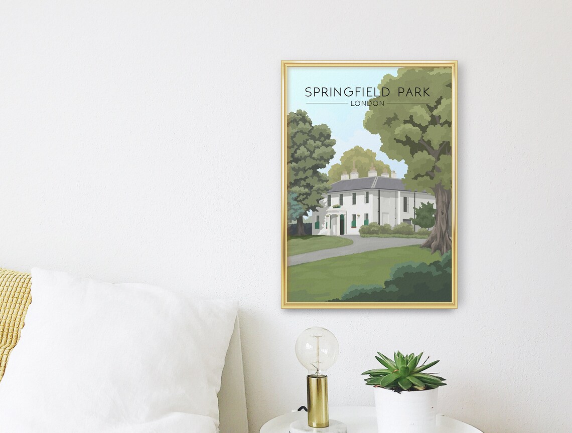 Springfield Park London Springfield House Garden Vintage Poster - Image 3