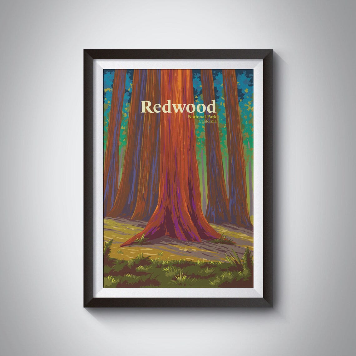 Redwood National Park Giant Tree Trunk Forest Closeup Poster