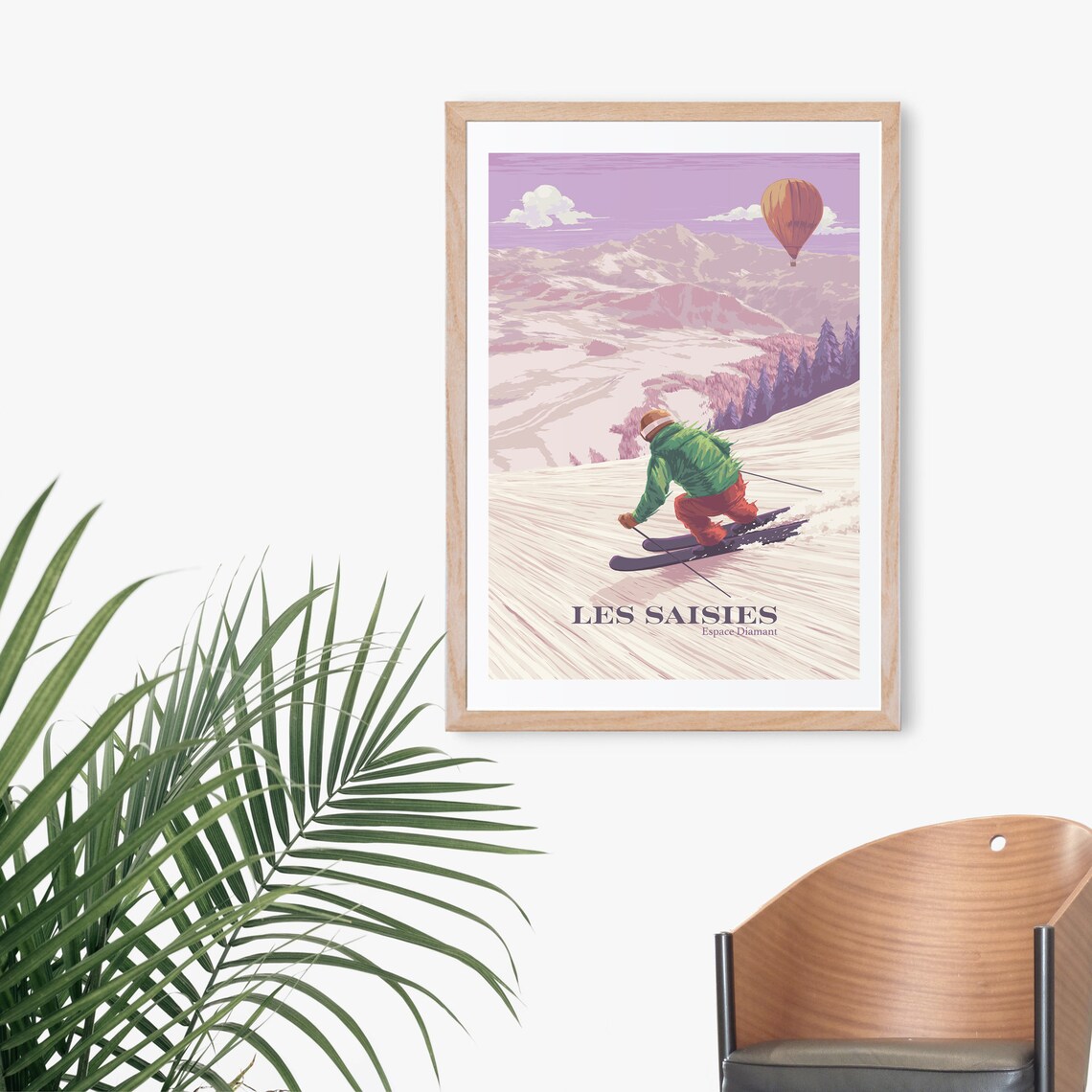 Les Saisies Ski Resort Vintage Travel Poster - Image 3
