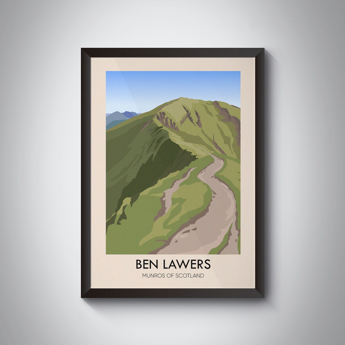 Ben Lawers Vintage Travel Poster, Scottish Highlands