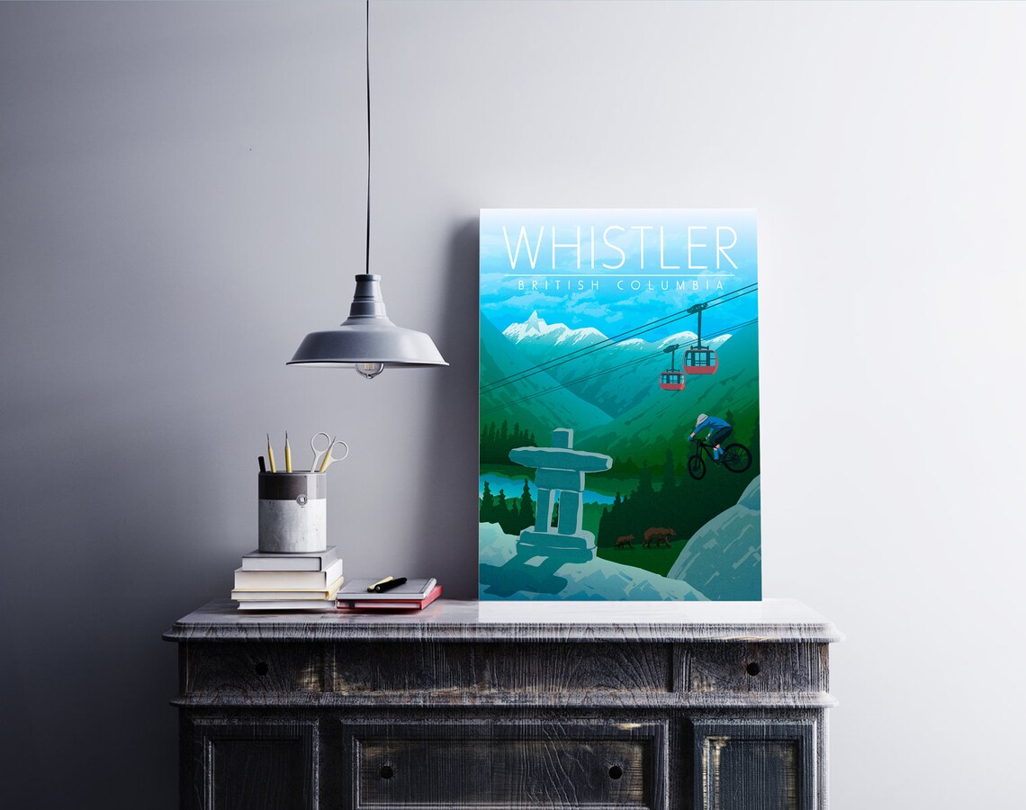 Whistler Travel Poster, British Columbia Mountains - Image 4