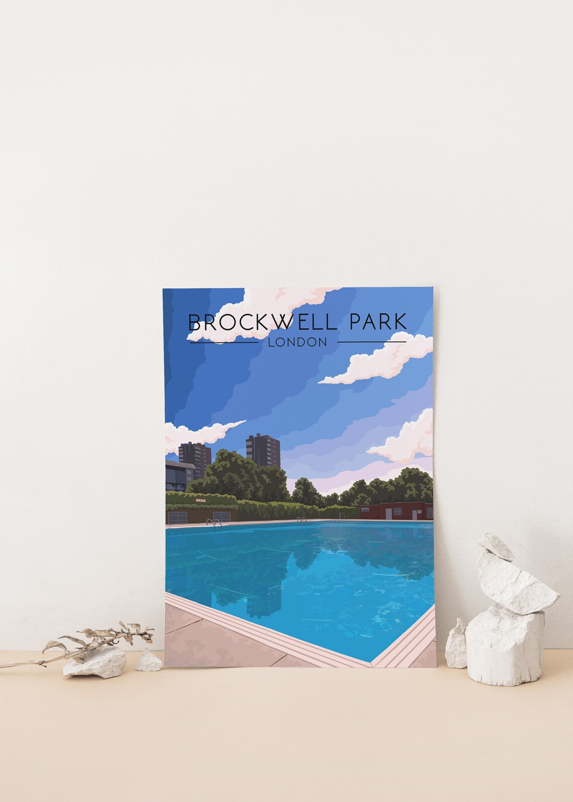 Brockwell Park London Travel Poster, Brixton Scene - Image 4