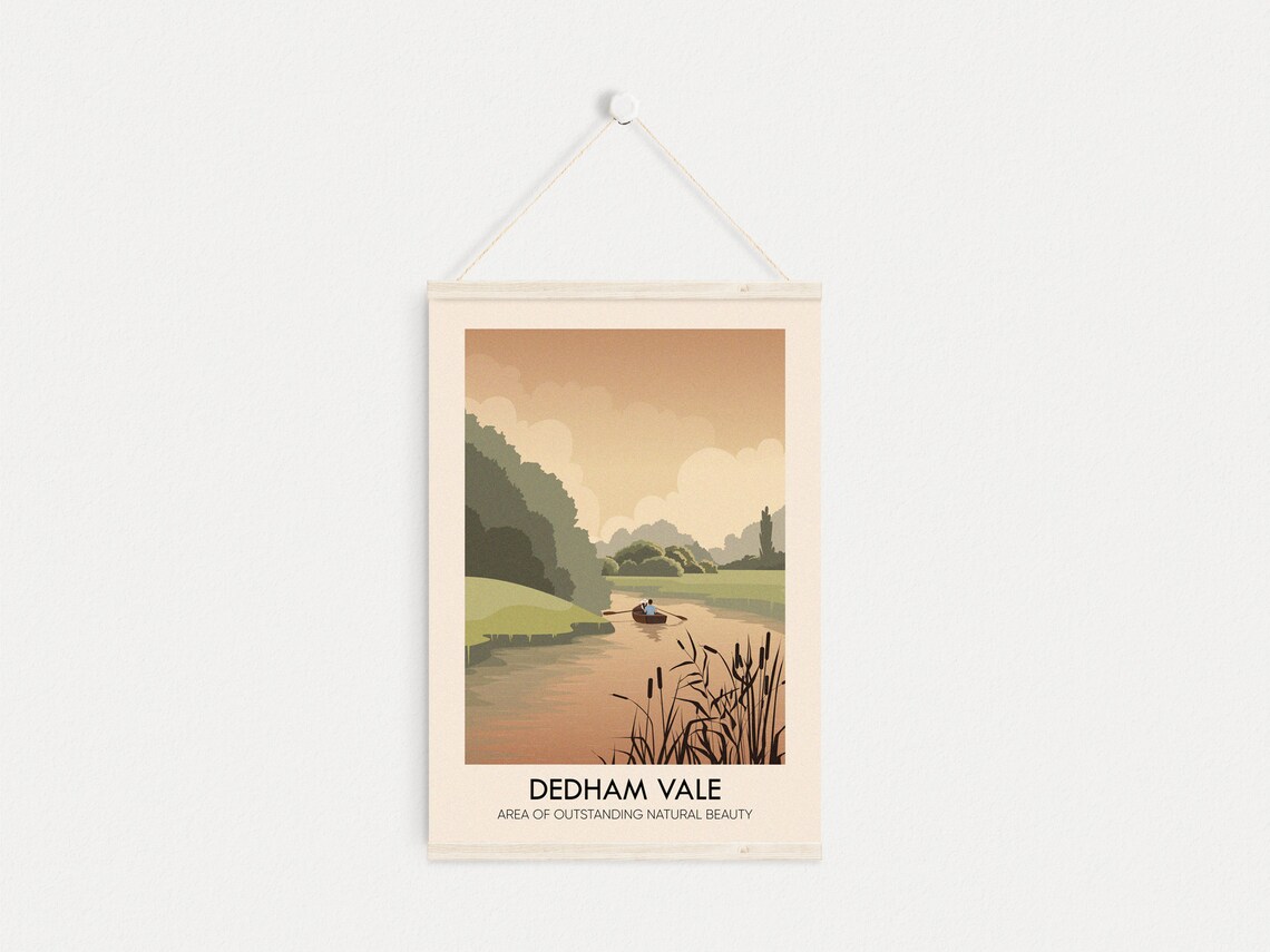 Dedham Vale Vintage Travel Poster, Essex Suffolk River - Image 4