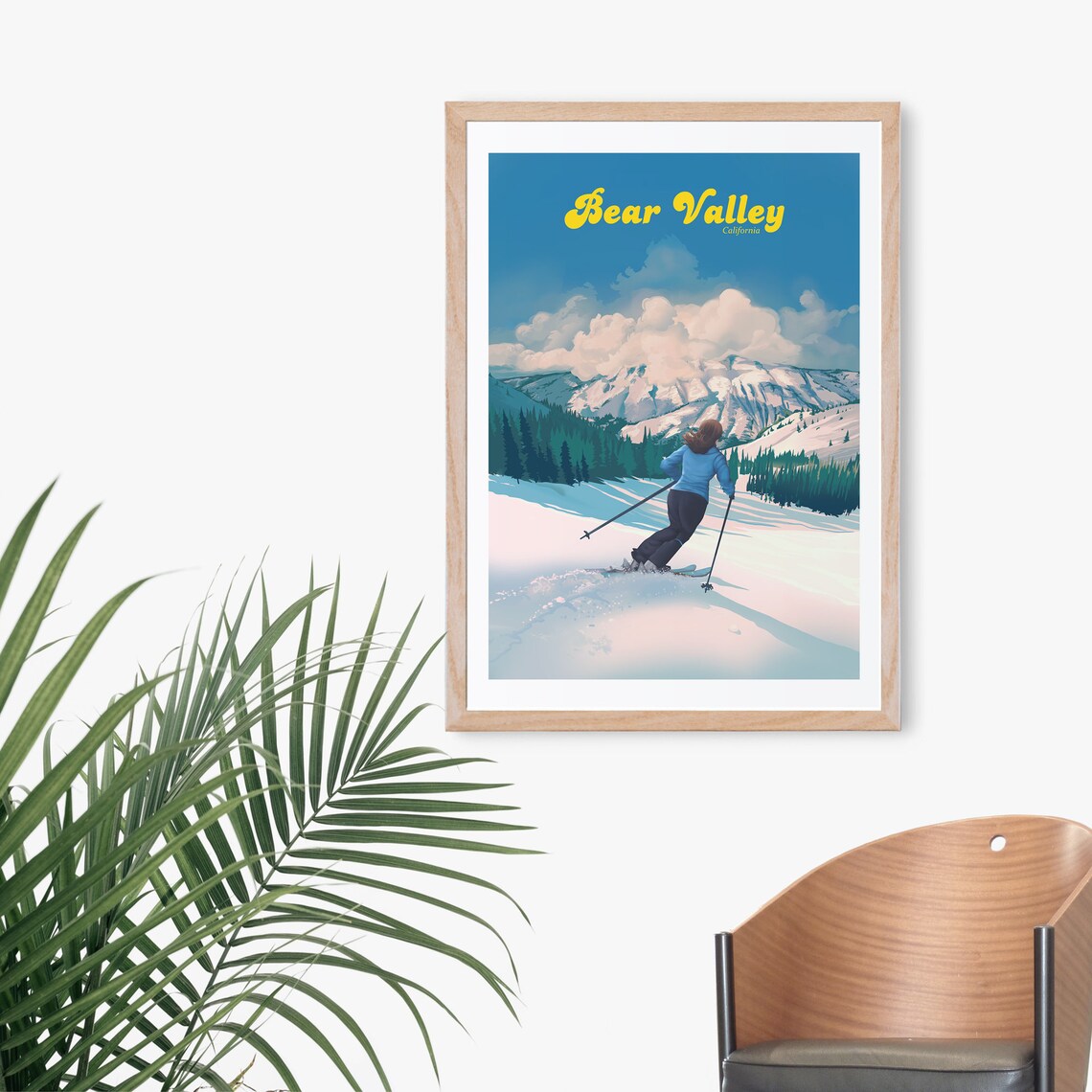 Bear Valley Ski Resort Poster California Usa Sierra Nevada Lake Tahoe Yosemite Vintage Travel Print Snowboarding Sacramento Ski Gift - Image 4