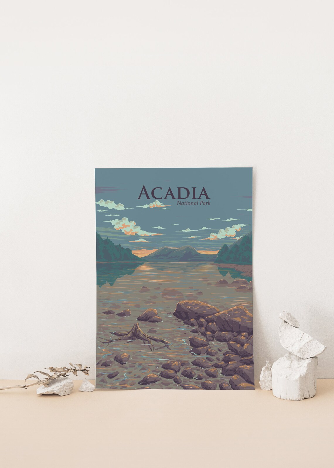 Acadia National Park Vintage Travel Poster, Maine USA - Image 4