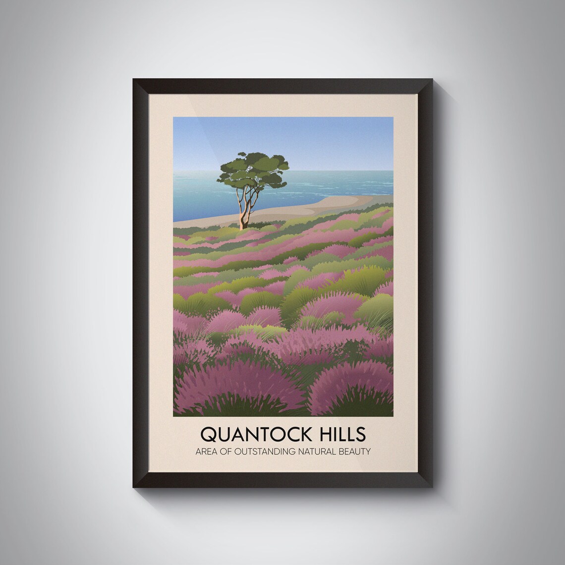 Quantock Hills AONB Vintage Travel Poster, Somerset