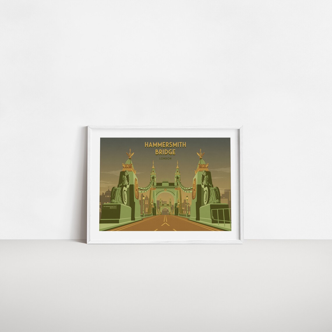Hammersmith Bridge London Vintage Travel Poster - Image 2