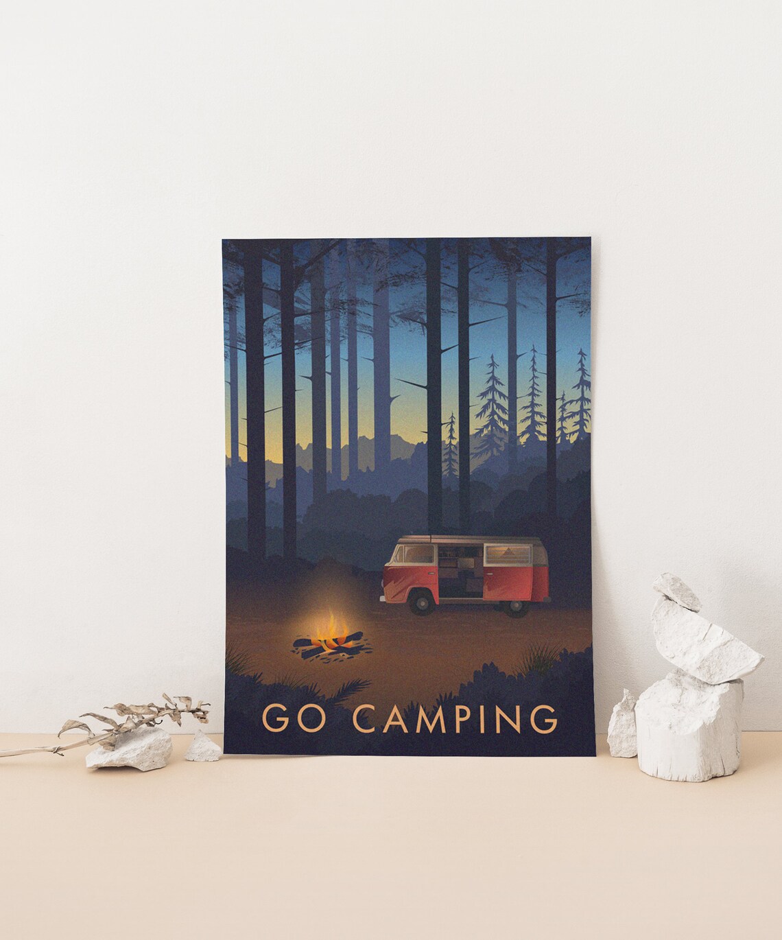 Go Camping Vintage Travel Poster, Vanlife Adventure - Image 4