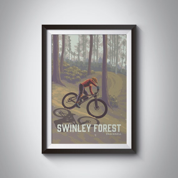 Swinley Forest Bracknell Mountain Biking Berm Corner MTB Poster