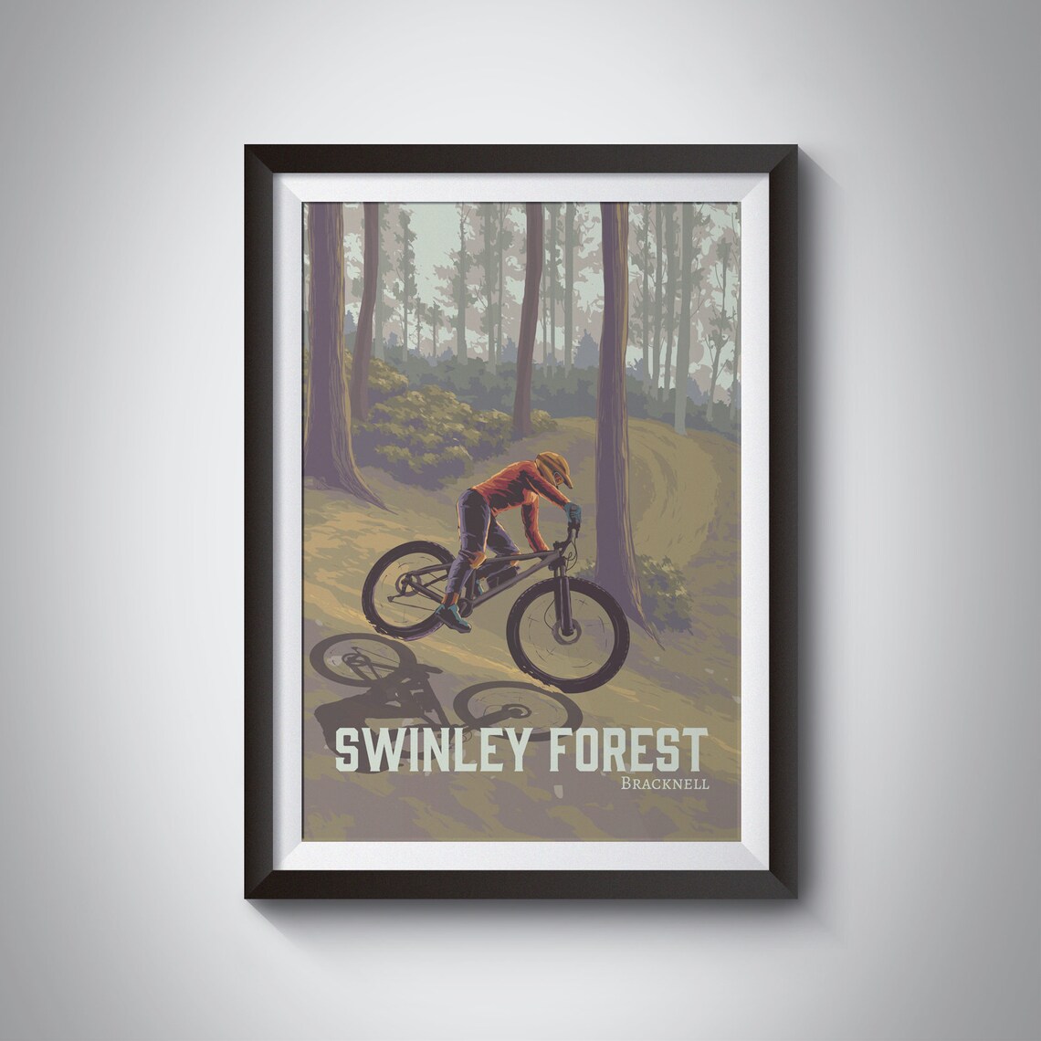 Swinley Forest Bracknell Mountain Biking Berm Corner MTB Poster