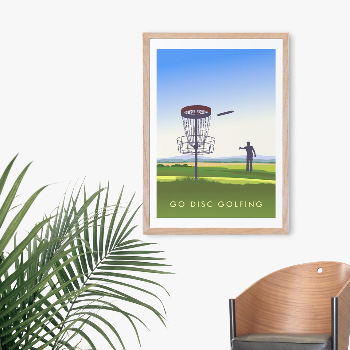 Vintage Disc Golfing Travel Poster, Outdoor Sport Art Print - Image 3