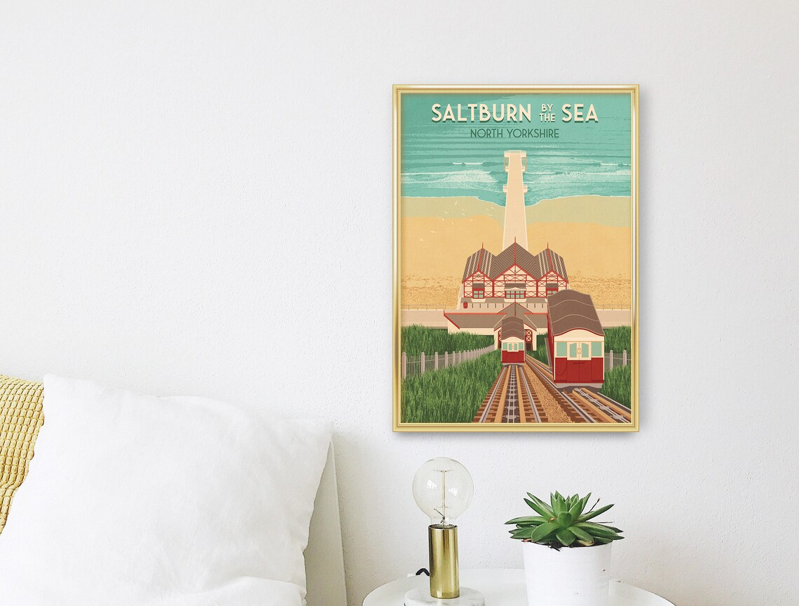 Saltburn By The Sea Travel Poster, Yorkshire Seaside - Image 3