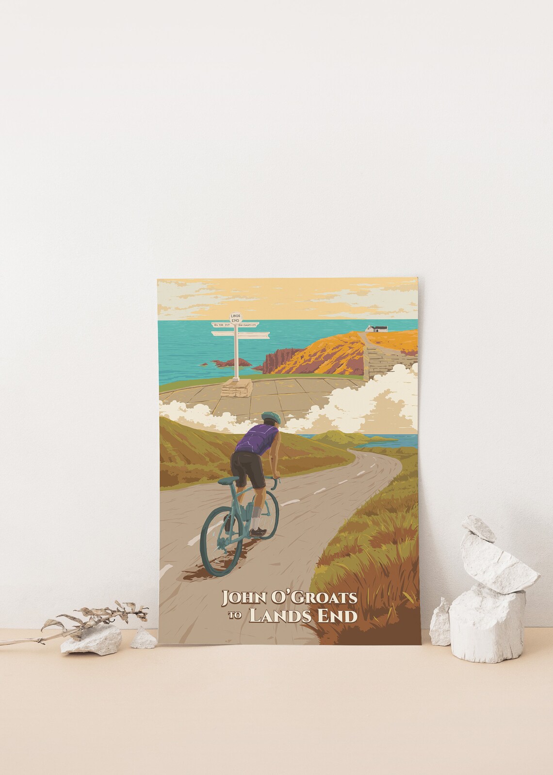 John O'Groats to Land's End Cycling Travel Poster - Image 4