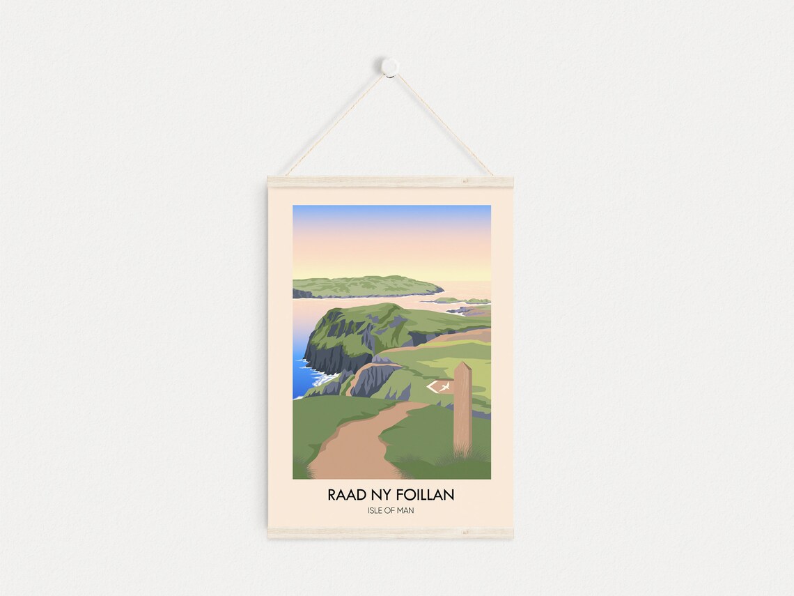 Raad Ny Foillan Isle of Man Coastal Path Hiking Poster Manx Cliffs Walk - Image 4