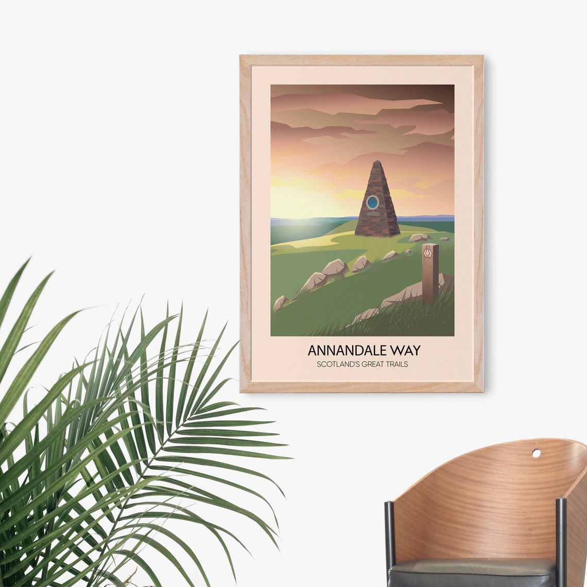 Annandale Way Scotland's Great Trails Cairn Sunset Travel Poster - Image 2
