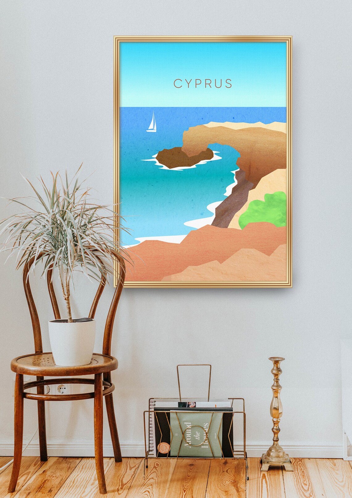 Cyprus Bridge of Lovers Mediterranean Coastal Rock Arch Poster - Image 2