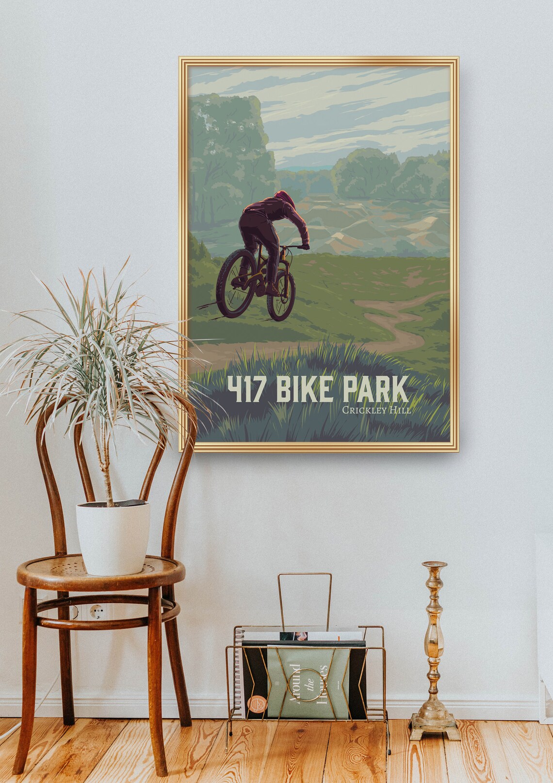 417 Bike Park Valley Jump Vintage Crickley Hill MTB Trail Poster - Image 3