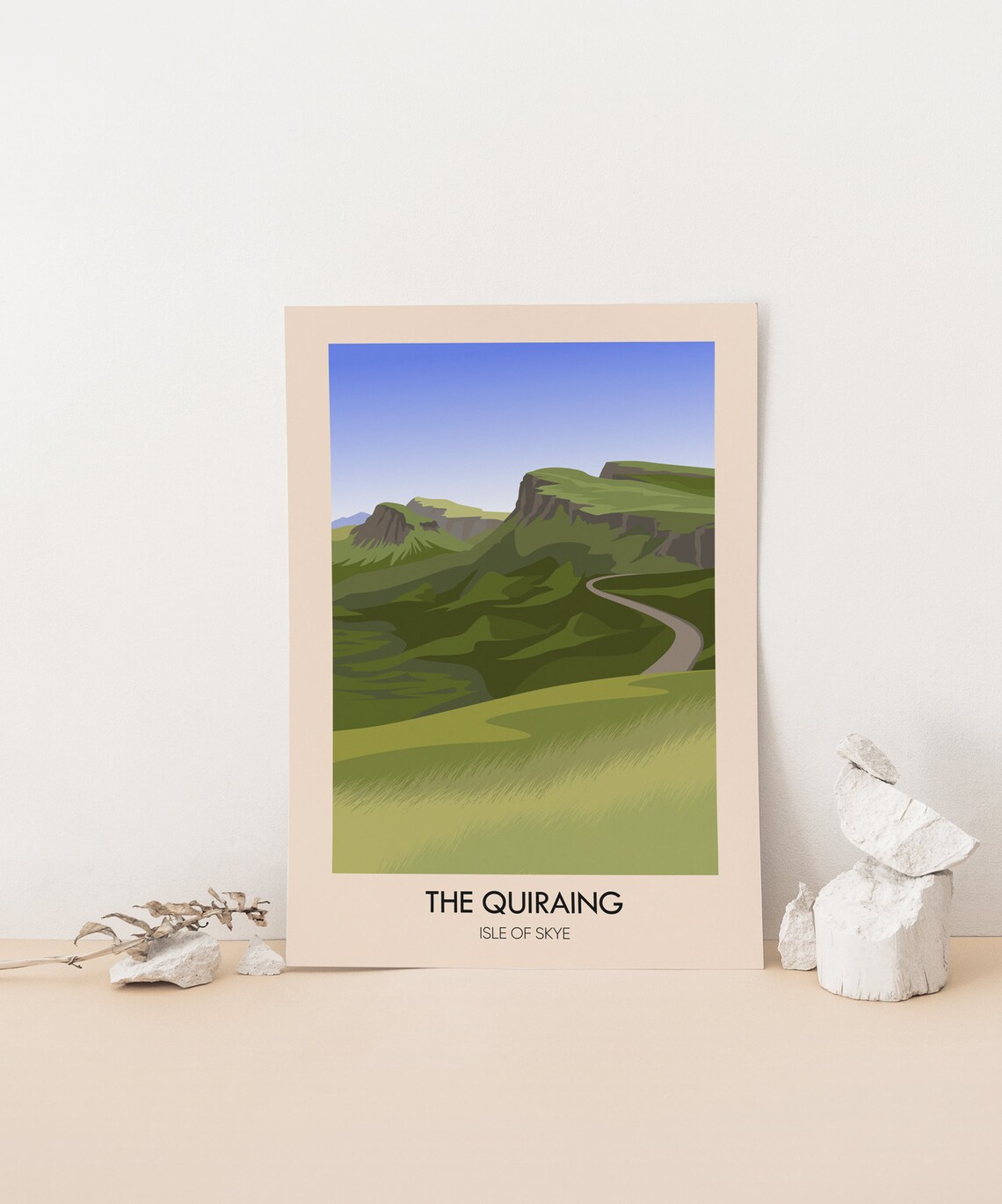 The Quiraing Isle of Skye Scotland Green Cliffs Road Travel Poster - Image 2
