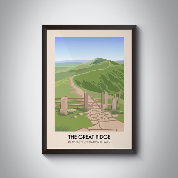 The Great Ridge Peak District National Park Stone Gate Hiking Trail Poster