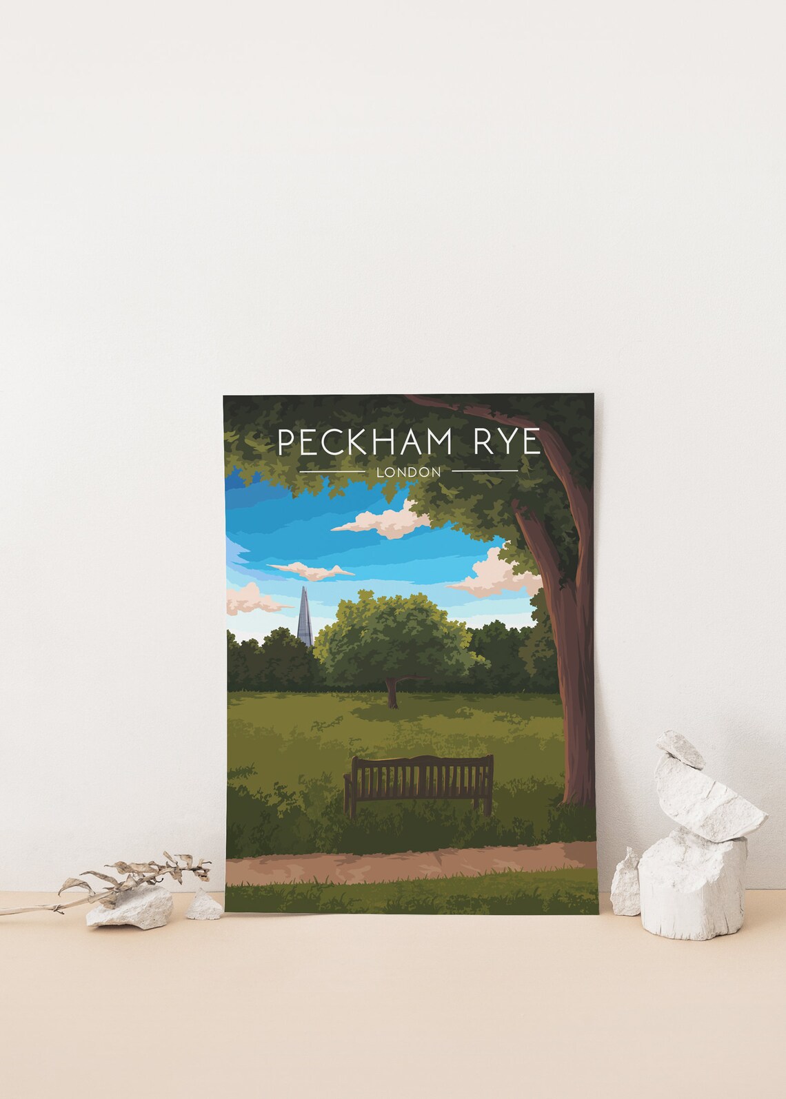 Peckham Rye Park London Travel Poster Art Print - Image 4