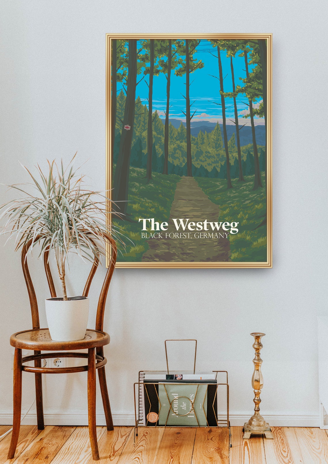 Westweg Hiking Trail Black Forest Germany Vintage Travel Poster - Image 2