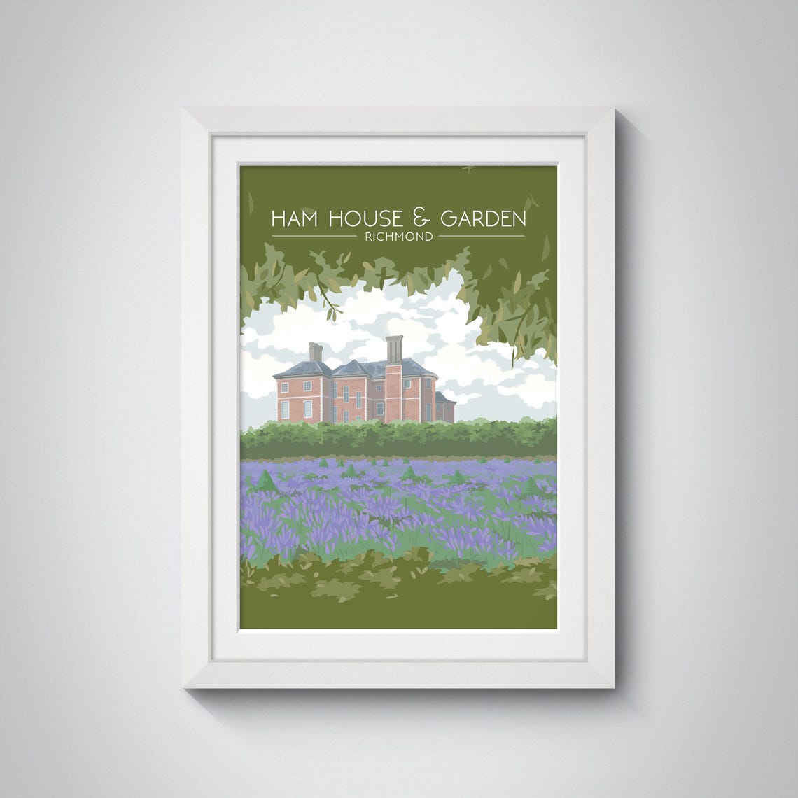 Ham House and Garden Richmond Lavender Fields Vintage Travel Poster - Image 3