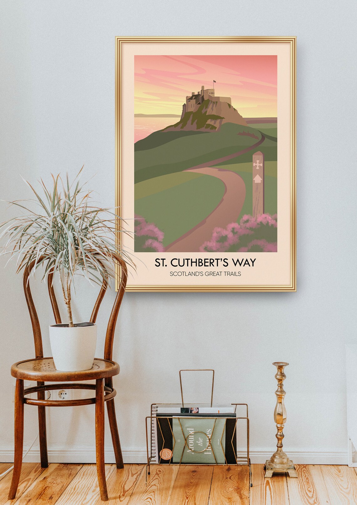 St Cuthberts Way Vintage Travel Poster, Scottish Borders - Image 2