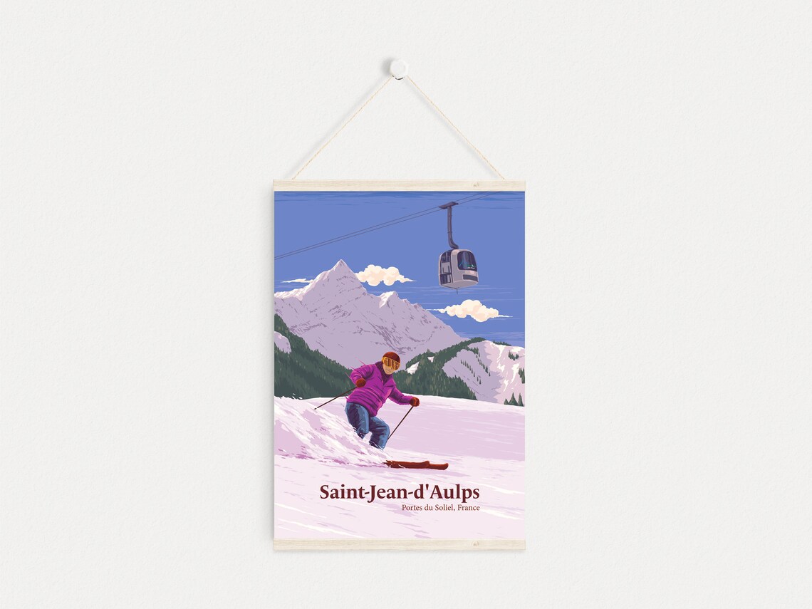 Saint Jean Daulps Vintage Travel Poster, French Alps - Image 4