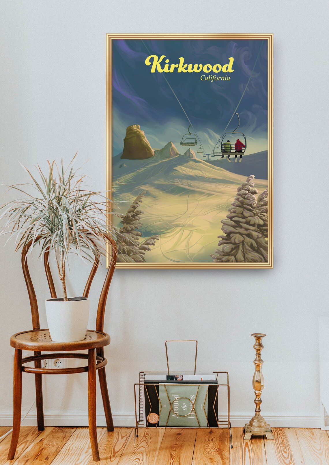 Kirkwood Ski Resort California Vintage Ski Travel Poster - Image 2