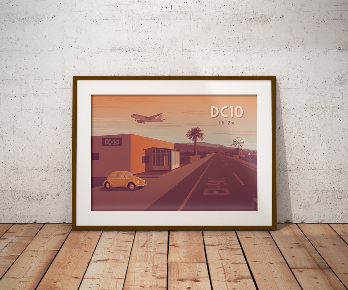 DC10 Nightclub Ibiza Vintage Travel Poster - Image 4