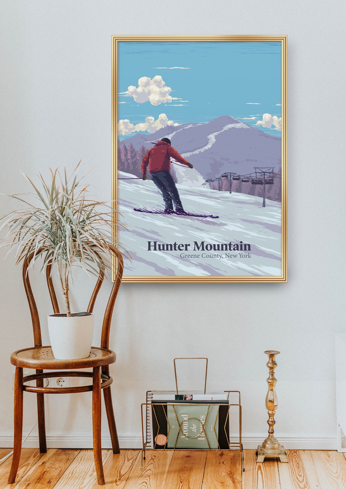Hunter Mountain Ski Resort Vintage Travel Poster - Image 2