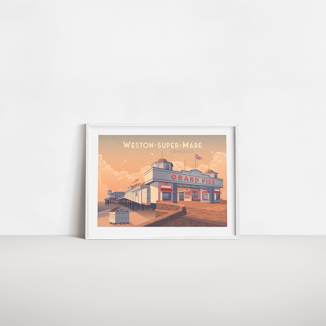 Weston-super-Mare Retro Travel Poster Art Print - Image 4