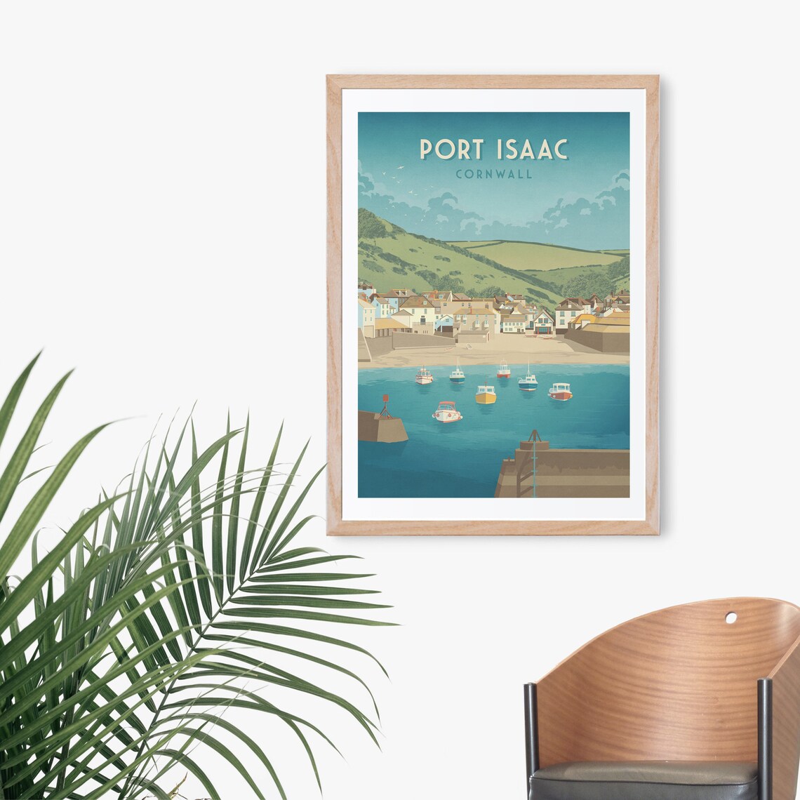 Port Isaac Vintage Travel Poster, Cornwall Coast - Image 3