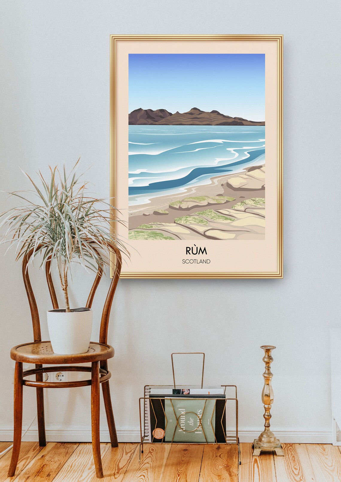 Rum Poster Scotland Travel Print Isle Of Rum Inner Hebrides Kinloch Isle Of Eigg Hiking Scottish Island Kinloch Castle Vintage Art - Image 2