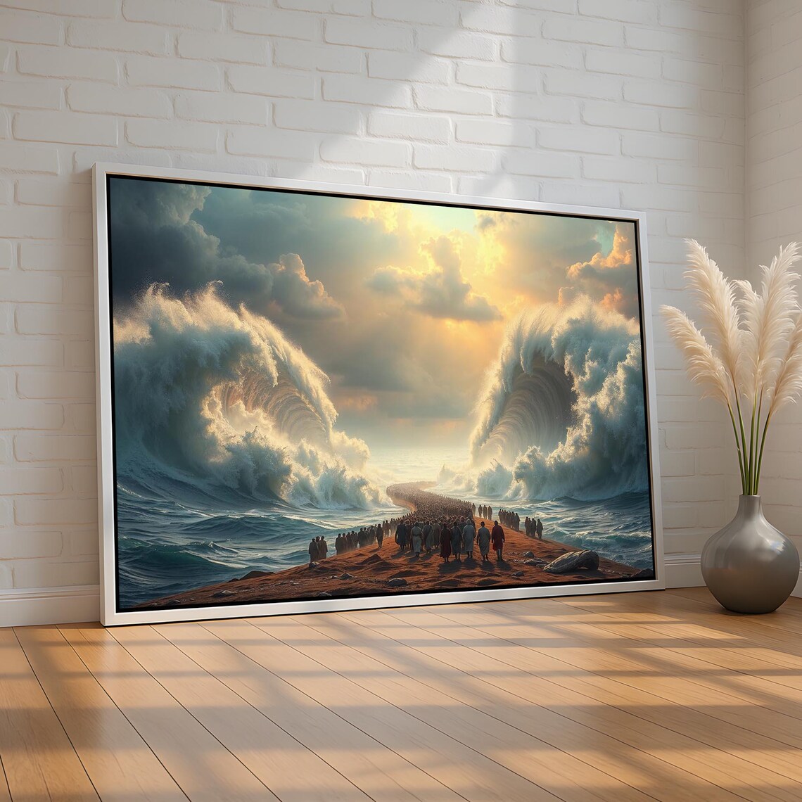 Parting Of The Red Sea Art Print, Biblical Faith Decor